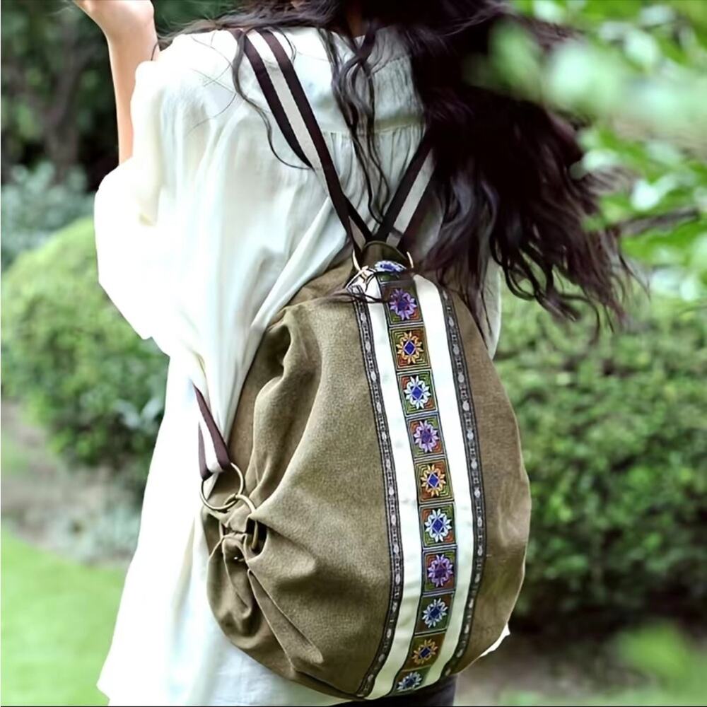 Embroidered Canvas Backpack high quality witchy core granola girl Gorpcore fairy